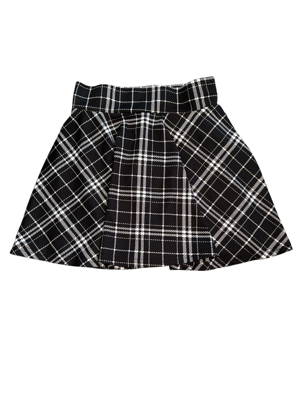 DJT Black White Plaid Pleated Tennis Skort XS